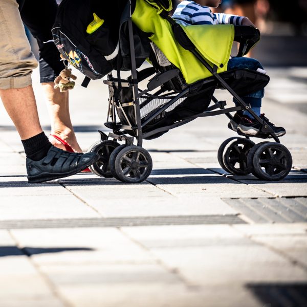 People,Cycling,And,Walking,On,Sidewalk